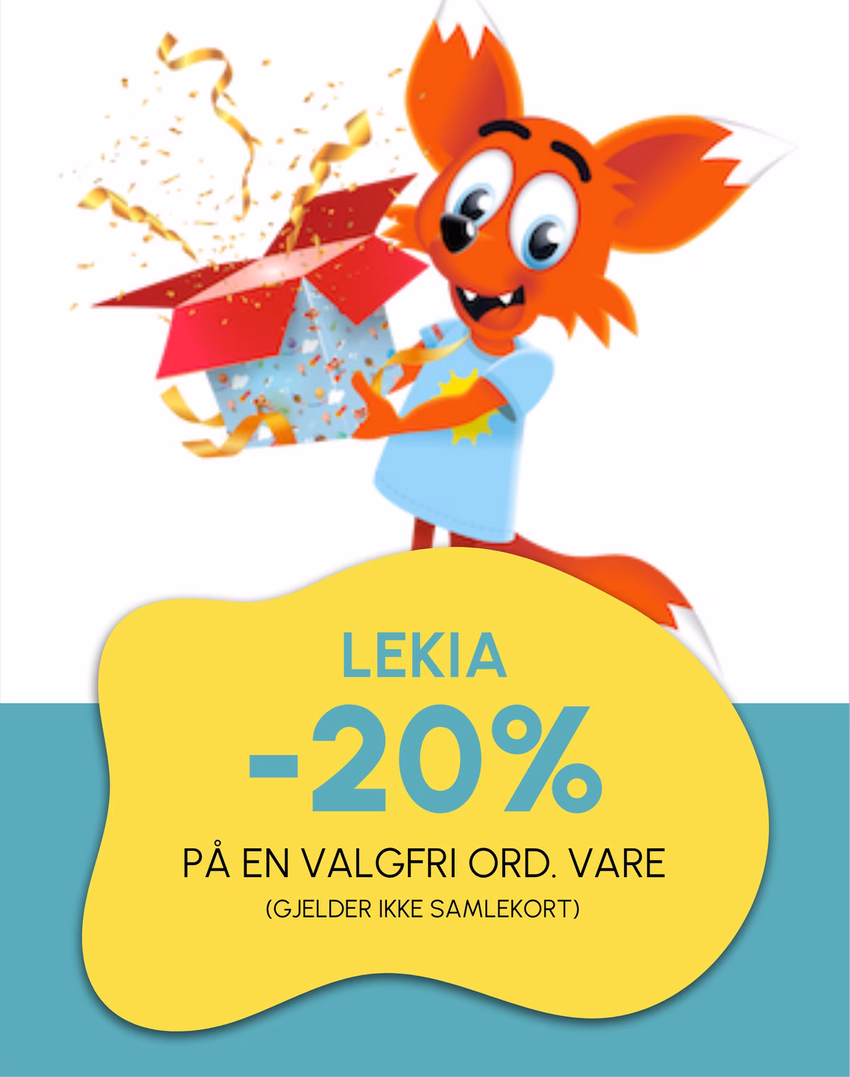 20% rabatt på en ord.vare.Gjelder ikke samlekort.