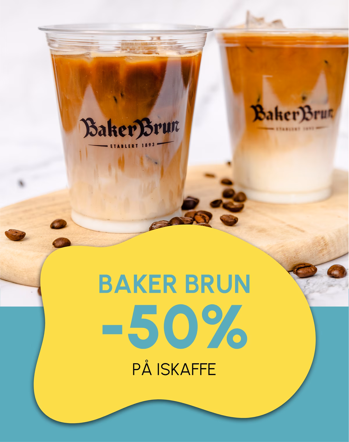 50% på iskaffe