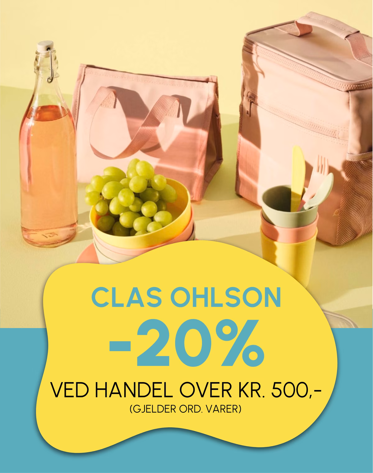 20% på ord. varer ved handel over kr.500,