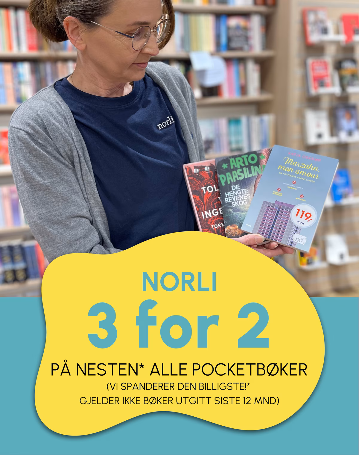 3 for 2 på nesten* alle pocketbøker Vi spanderer den billigste! *gjelder ikke bøker utgitt siste 12 mnd