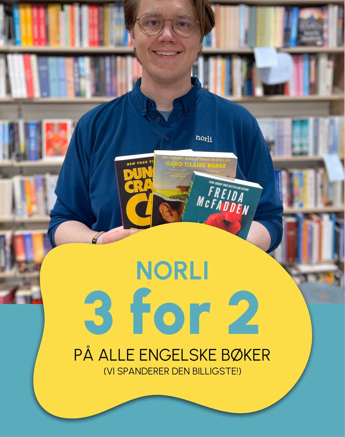 3 for 2 på alle engelske bøker Vi spanderer den billigste!