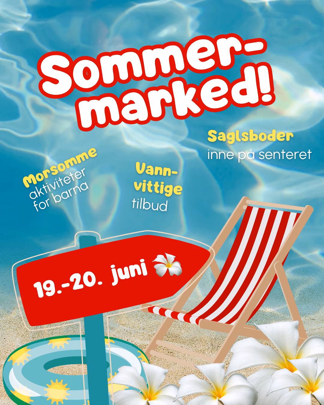 Sommermarked forside inne på senteret
